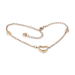 AKBR001 Heart Anklet Rose...